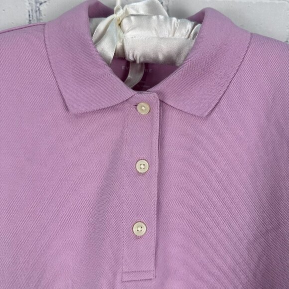 NWOT Everlane Women's The Organic Cotton Big Polo Short Sleeve Shirt Top, Mauve - Picture 5 of 12